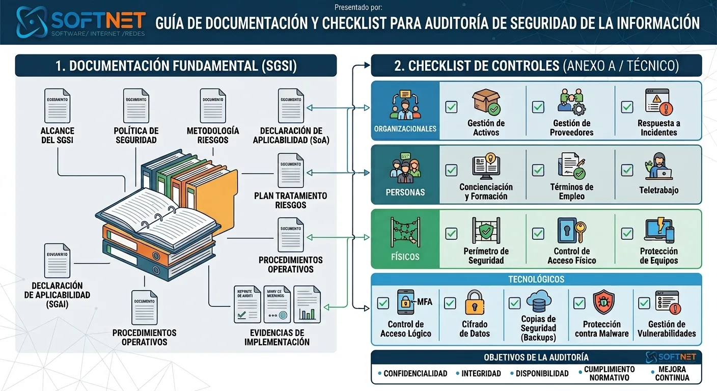 Documentación y checklist de auditoría de seguridad de la información